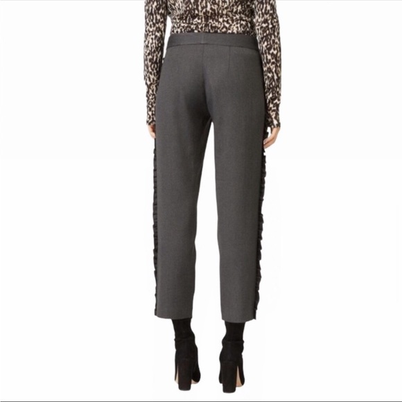 Club Monaco Navy Blue Ruffle Side Trim Trousers Pants Size 0 Excellent - Picture 11 of 11